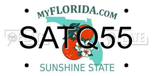 SATQ55 Florida License Plate
