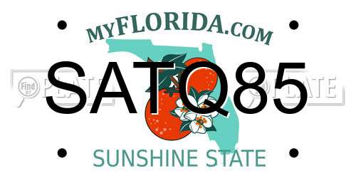 SATQ85 Florida License Plate