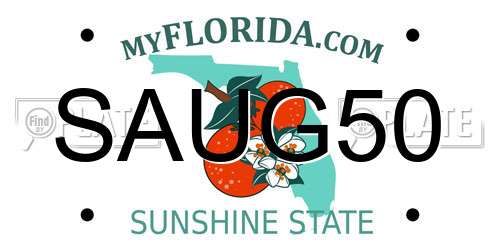 SAUG50 Florida License Plate