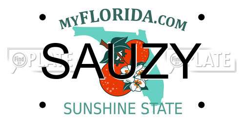 SAUZY Florida License Plate