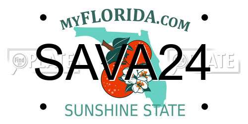 SAVA24 Florida License Plate