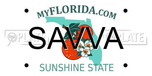 SAVVA Florida License Plate