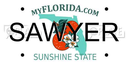 SAWYER Florida License Plate