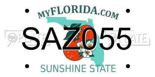 SAZ055 Florida License Plate