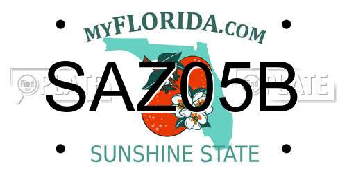 SAZ05B Florida License Plate