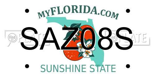 SAZ08S Florida License Plate