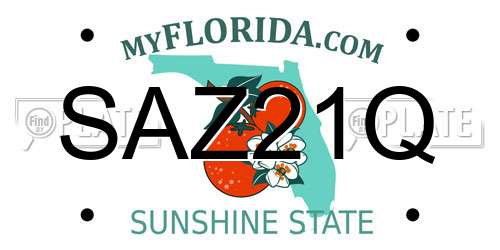 SAZ21Q Florida License Plate