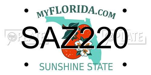 SAZ220 Florida License Plate