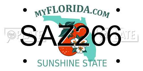 SAZ266 Florida License Plate