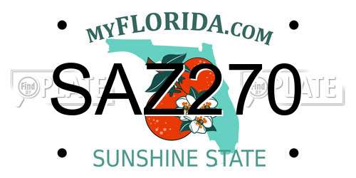 SAZ270 Florida License Plate
