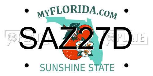 SAZ27D Florida License Plate