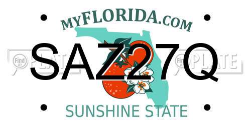 SAZ27Q Florida License Plate