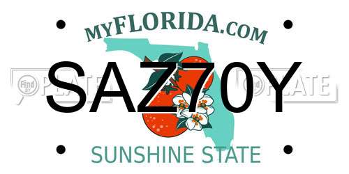 SAZ70Y Florida License Plate