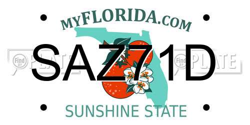 SAZ71D Florida License Plate