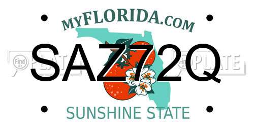 SAZ72Q Florida License Plate