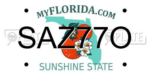 SAZ77O Florida License Plate