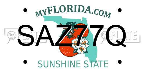 SAZ77Q Florida License Plate