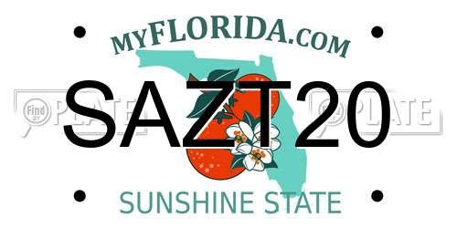 SAZT20 Florida License Plate