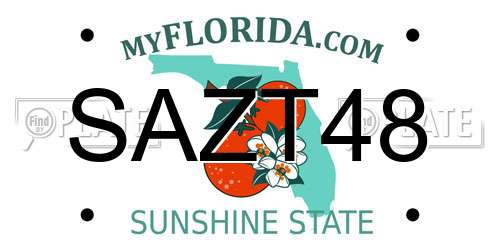 SAZT48 Florida License Plate
