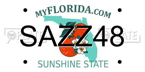 SAZZ48 Florida License Plate