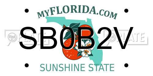 SB0B2V Florida License Plate