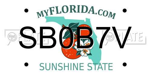 SB0B7V Florida License Plate