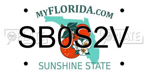 SB0S2V Florida License Plate