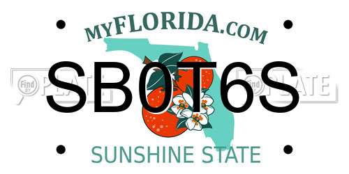 SB0T6S Florida License Plate