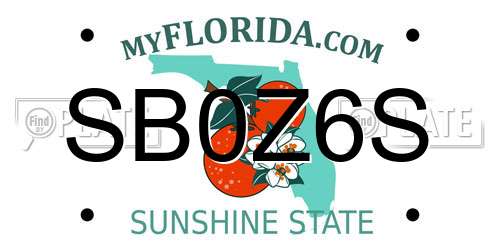 SB0Z6S Florida License Plate
