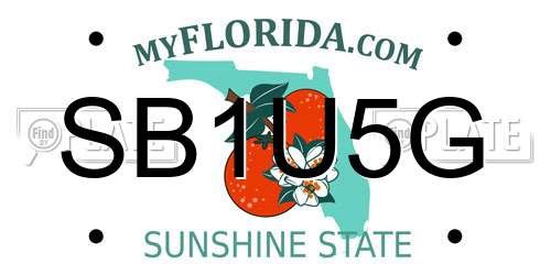 SB1U5G Florida License Plate
