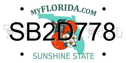 SB2D778 Florida License Plate