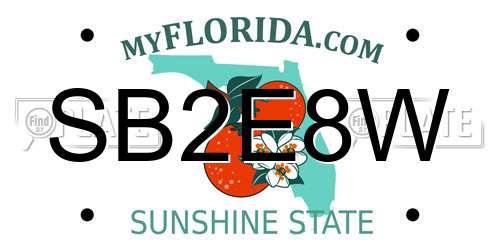 SB2E8W Florida License Plate