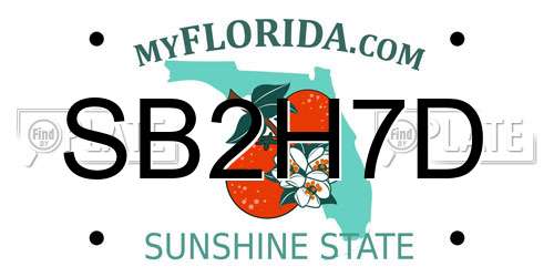 SB2H7D Florida License Plate