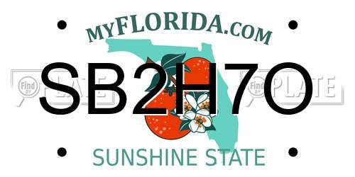 SB2H7O Florida License Plate