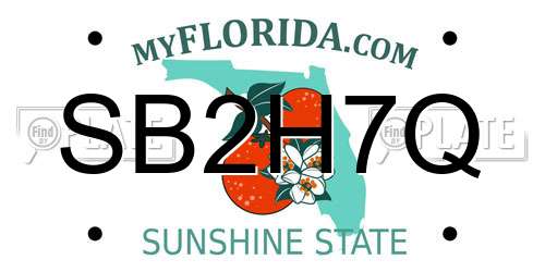 SB2H7Q Florida License Plate