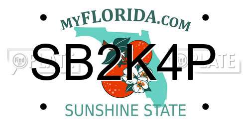 SB2K4P Florida License Plate