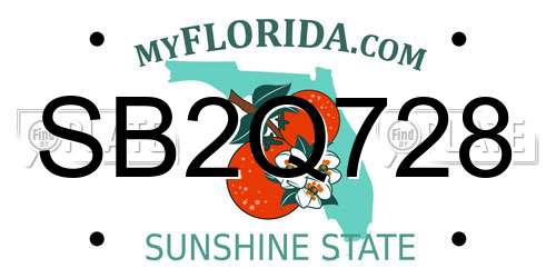 SB2Q728 Florida License Plate