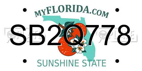 SB2Q778 Florida License Plate
