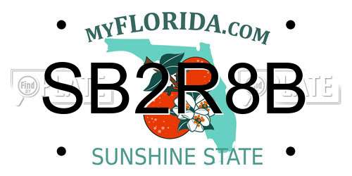 SB2R8B Florida License Plate