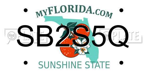 SB2S5Q Florida License Plate
