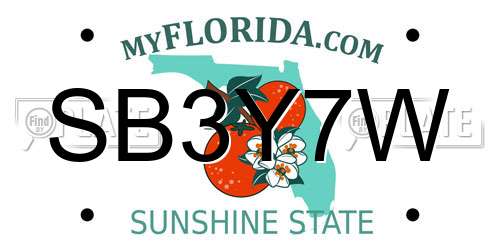 SB3Y7W Florida License Plate