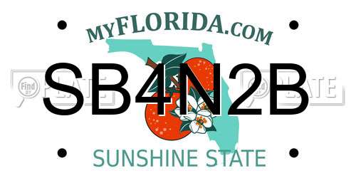 SB4N2B Florida License Plate