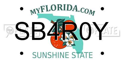 SB4R0Y Florida License Plate