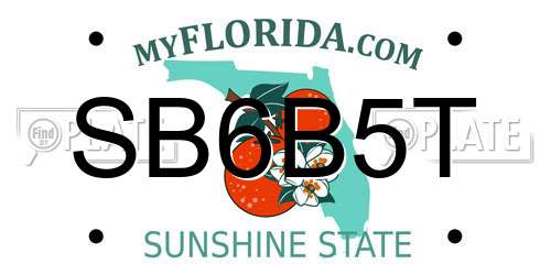 SB6B5T Florida License Plate