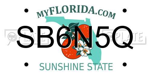 SB6N5Q Florida License Plate
