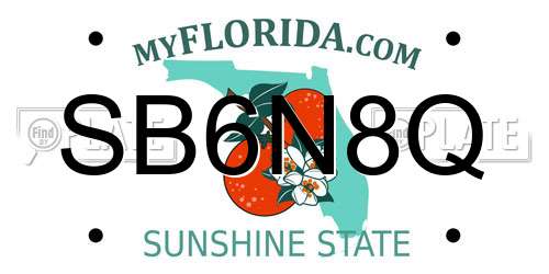 SB6N8Q Florida License Plate