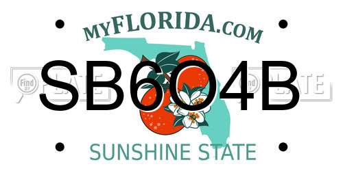 SB6O4B Florida License Plate