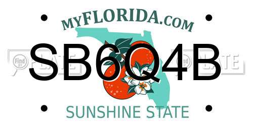 SB6Q4B Florida License Plate