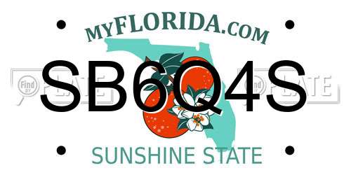 SB6Q4S Florida License Plate