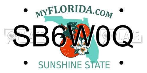SB6W0Q Florida License Plate